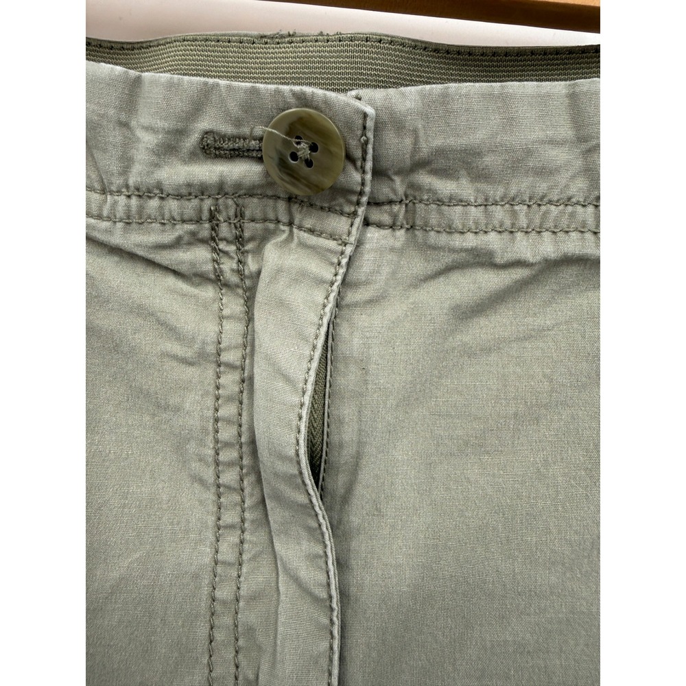 Chico's Cargo Pants Women 0.5 US 6 Olive Green Cropped Utility Stretch Straight - Picture 7 of 10